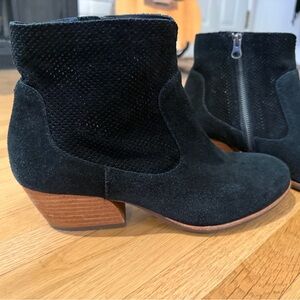 Kork-Ease Black Suede Ankle Booties